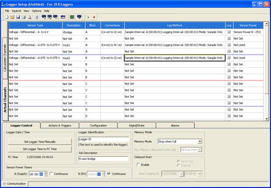 S2q Software Interface Connecting Bridge Sensors to the SQ2020/SQ2040 Series Loggers - CAS